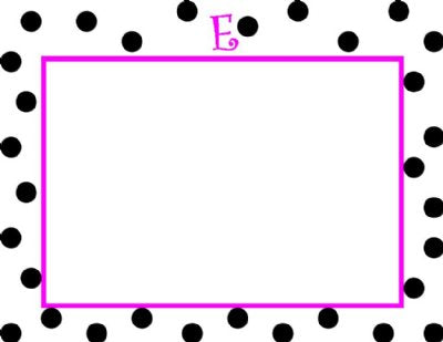 Pink Border Dot Notecard — Set of 12