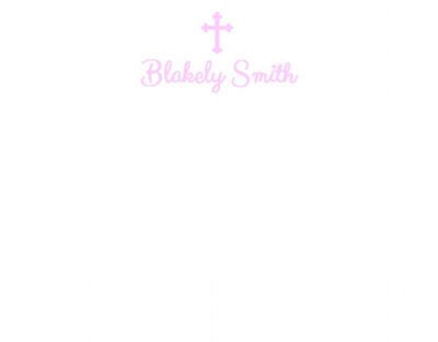 Name with Cross Notecard – Pink — Set of 12