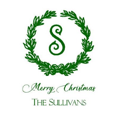 Wreath with Single Initial Enclosure — Set of 16