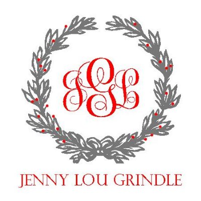 Red Berry Wreath Monogram Enclosure — Set of 16